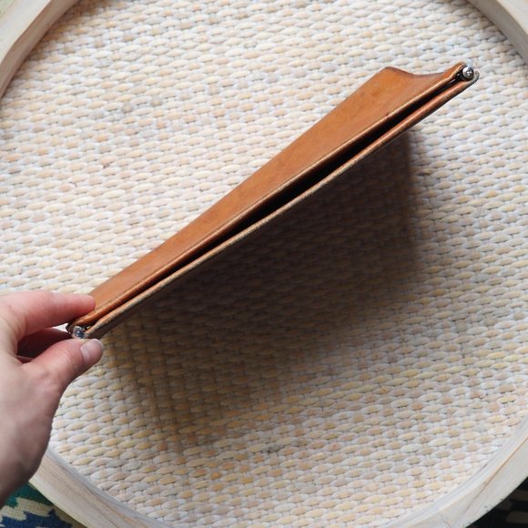 Vintage Leather Clutch Tan Small Purse Evening - Picture 11 of 16